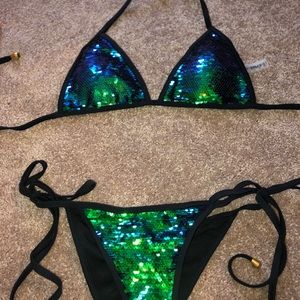 Brand new (no tags) sequins bikini